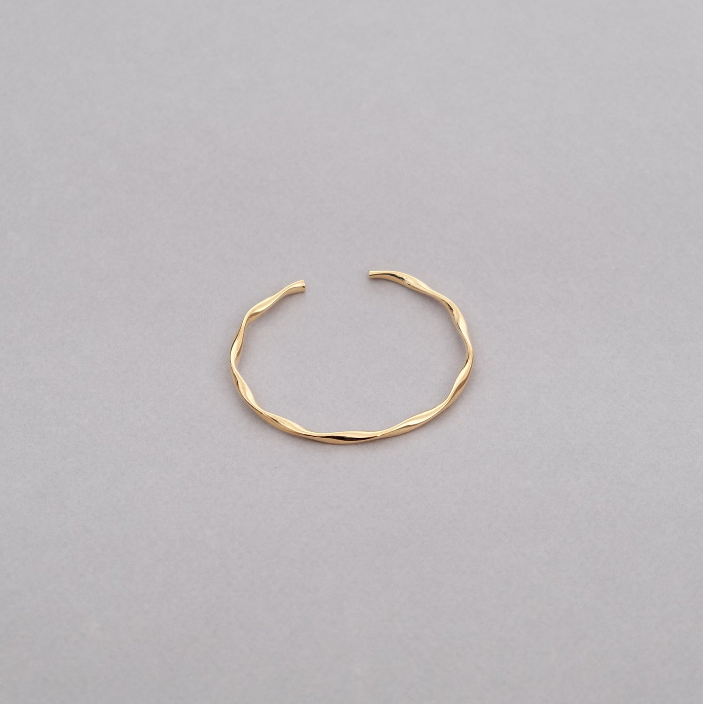 Silver & Gold Twisted Cuff Bangle | Stackable Mobius Bracelet