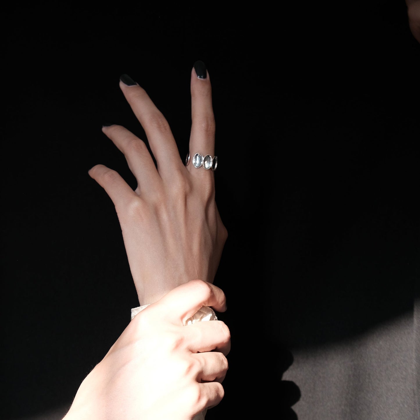 Sterling Silver Oval Statement Ring | Modern Round Sculptural Rings