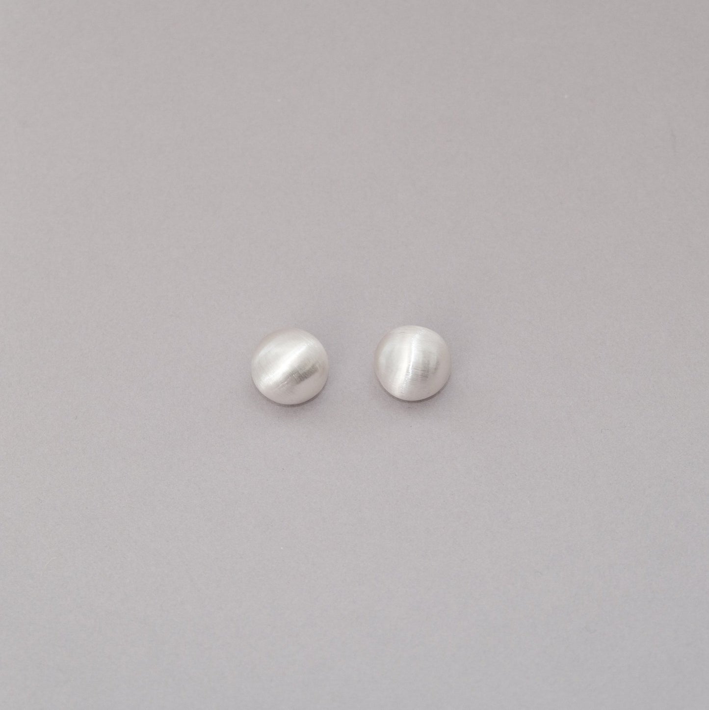 Brushed Gold & Silver Dome Earrings | Half Ball Studs