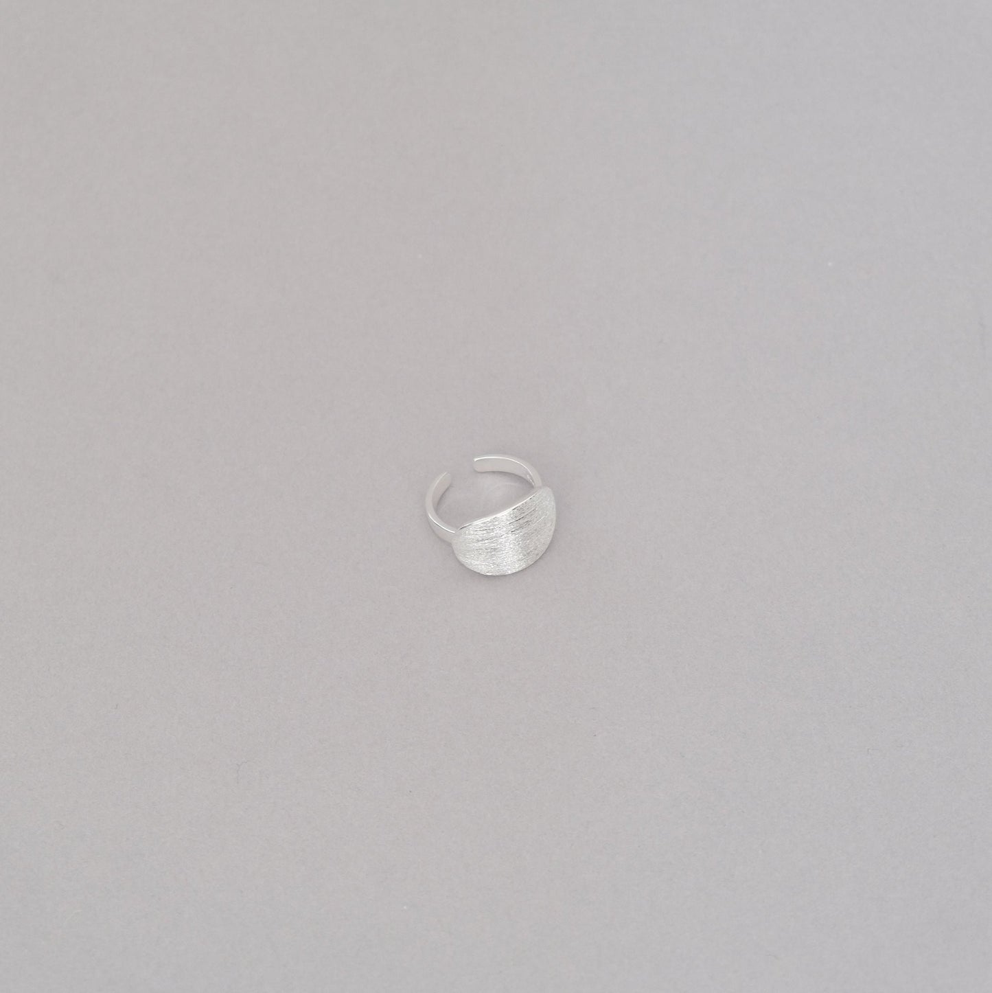 Sterling Silver Curved Dome Ring | Chrome & Brushed Minimal Rings