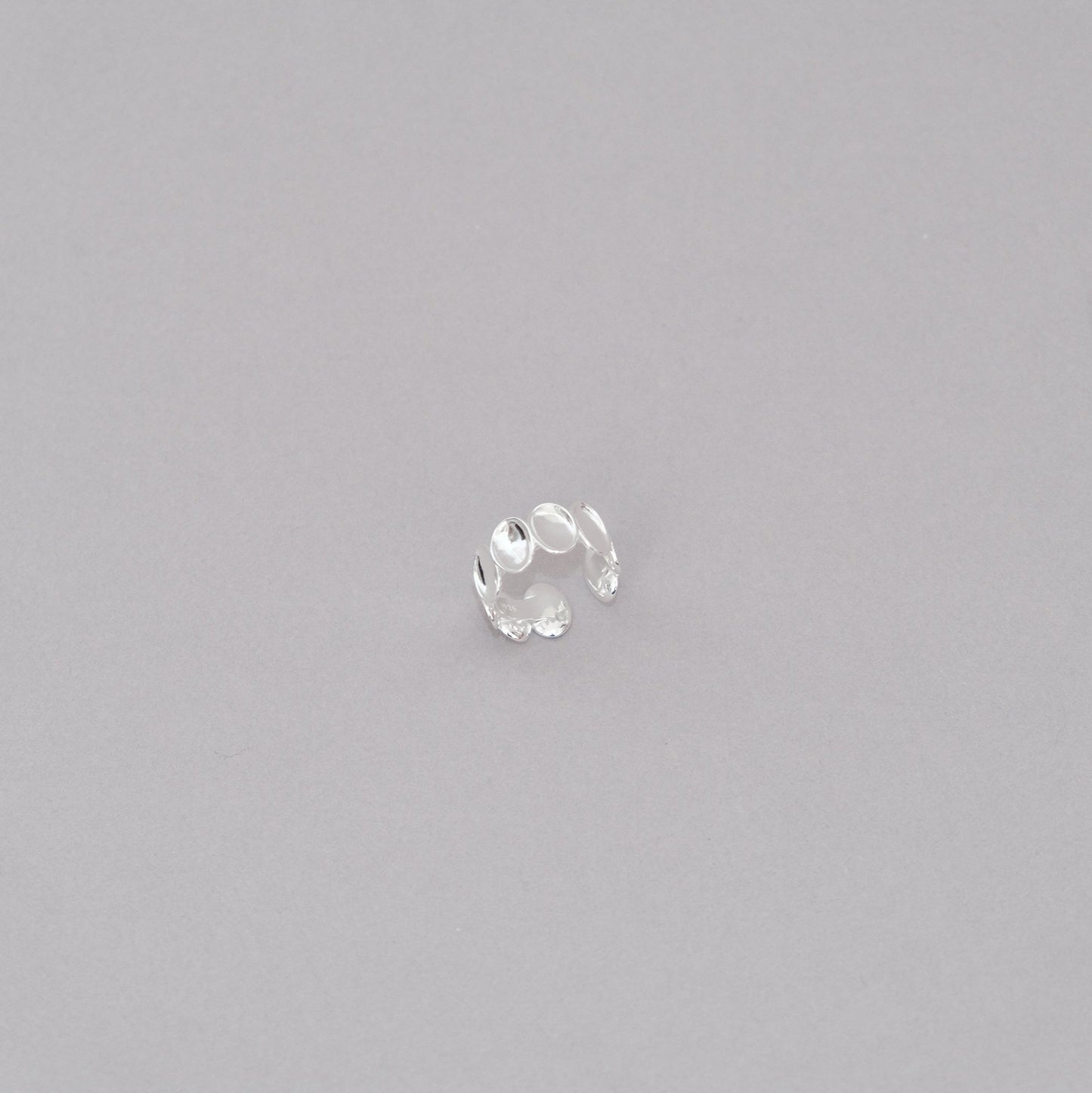 Sterling Silver Oval Statement Ring | Modern Round Sculptural Rings