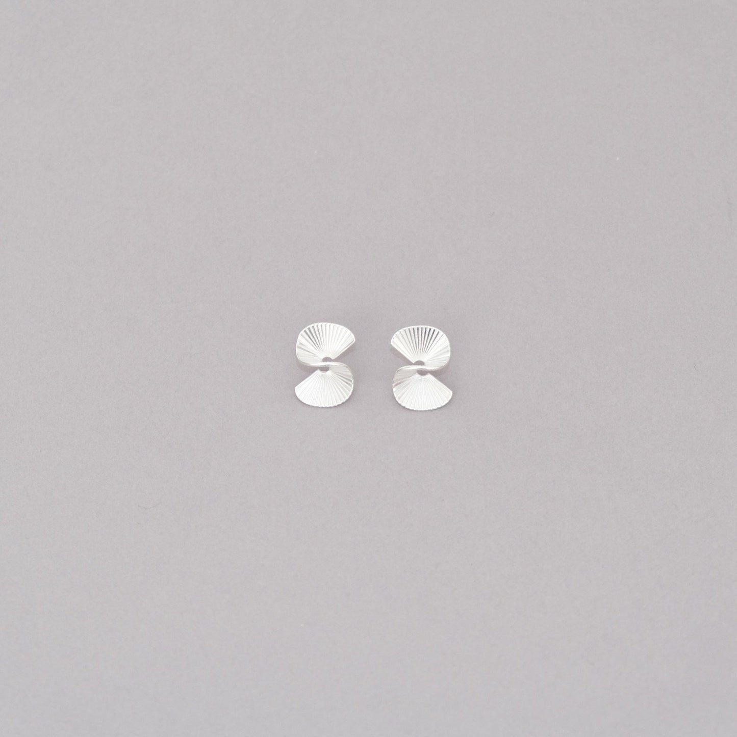 Sterling Silver Swirl Earrings | Fan Shape Twisted Spiral Earrings