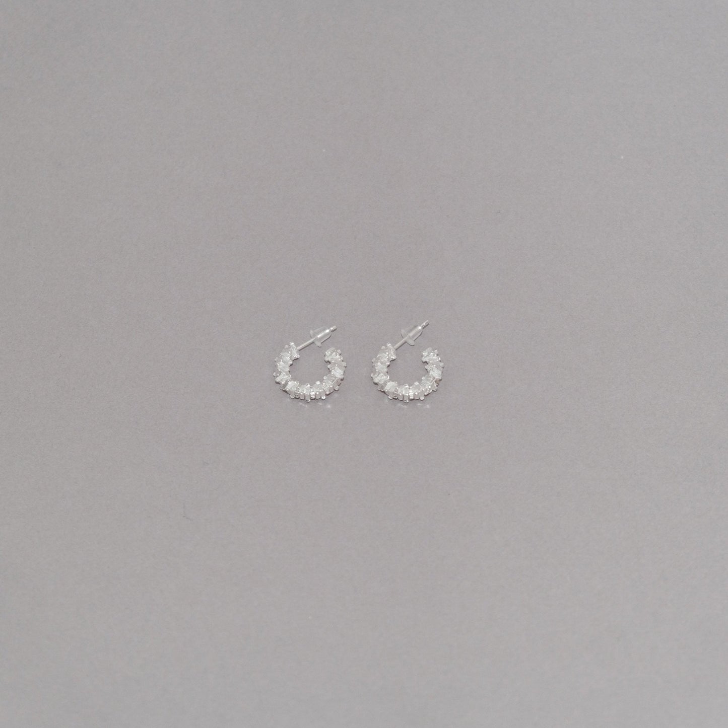 Sterling Silver Shimmering Hoop | Glittering Shiny Earring