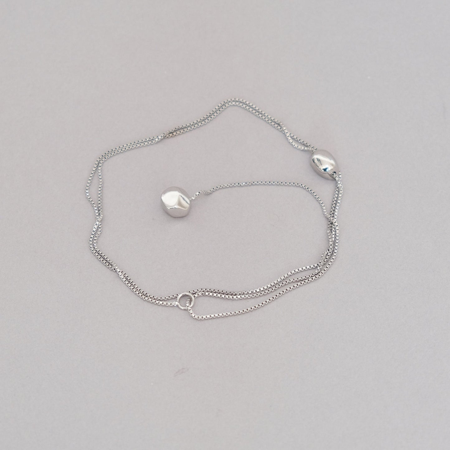 Silver Ball Bead Pendant Necklace | Adjustable Drop Necklace