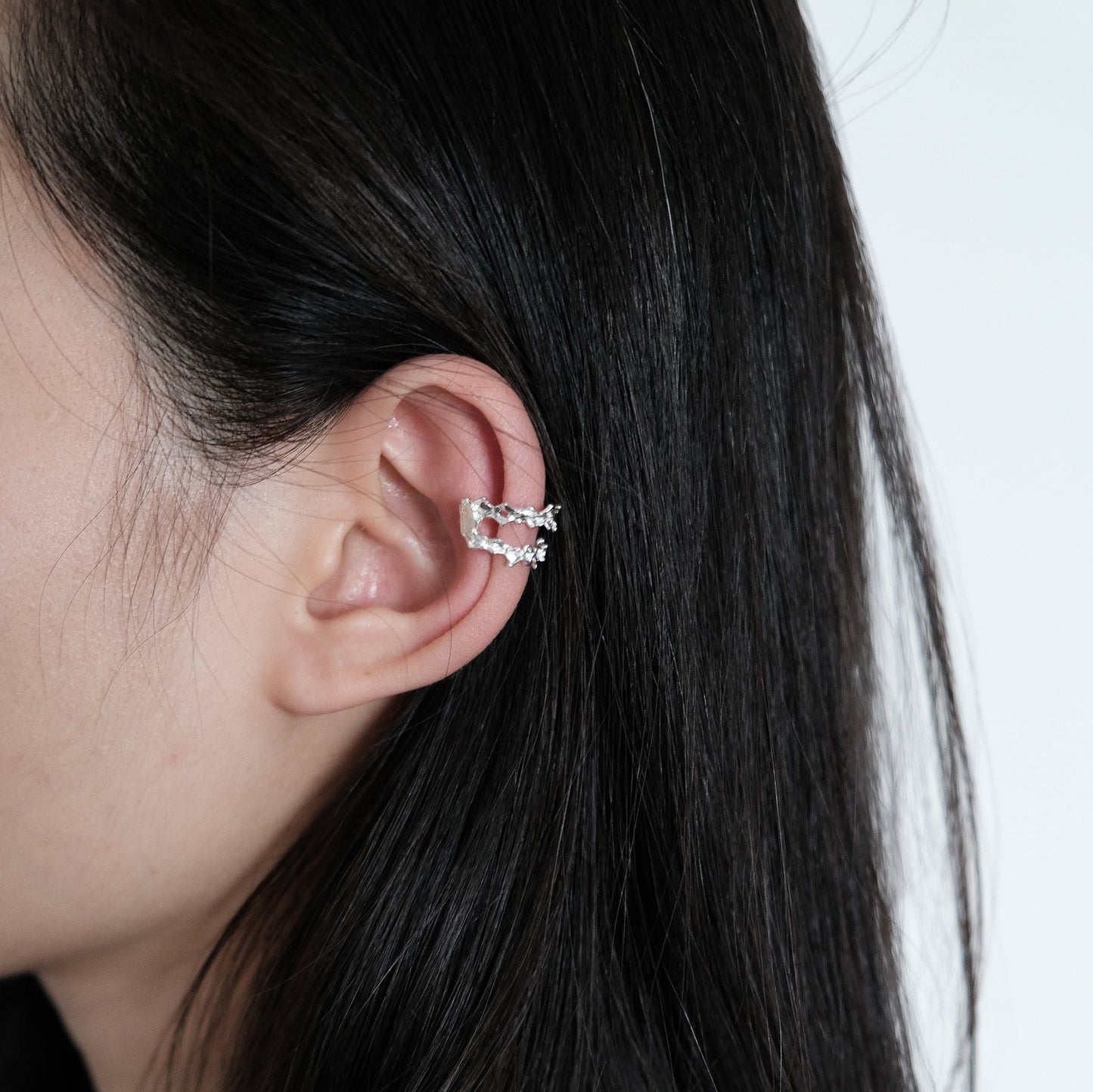 Sterling Silver & Gold Ear Cuff | Double Layer Stackable Ear Cuffs