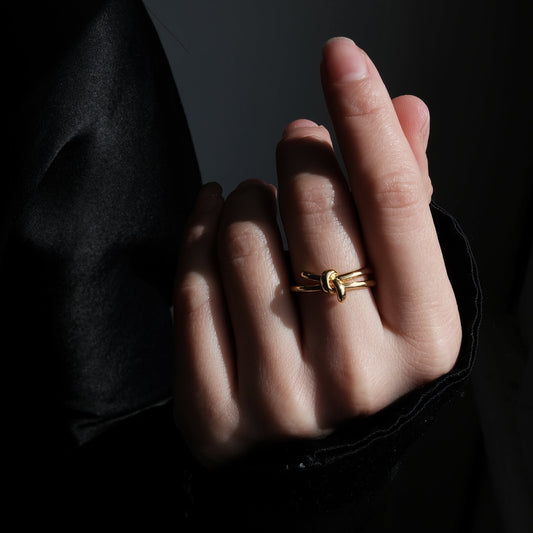 Knot Gold Ring | Stackable Open Adjustable Knotted Rings