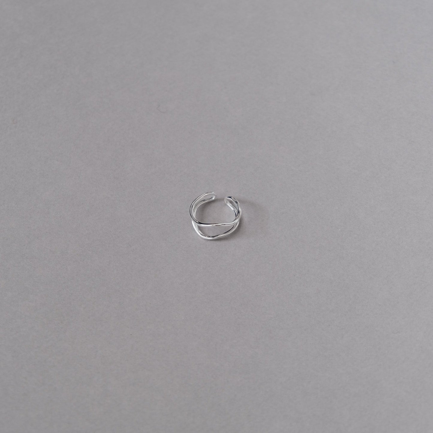 Sterling Silver Double Layer Ring | Open Adjustable Stackable Rings