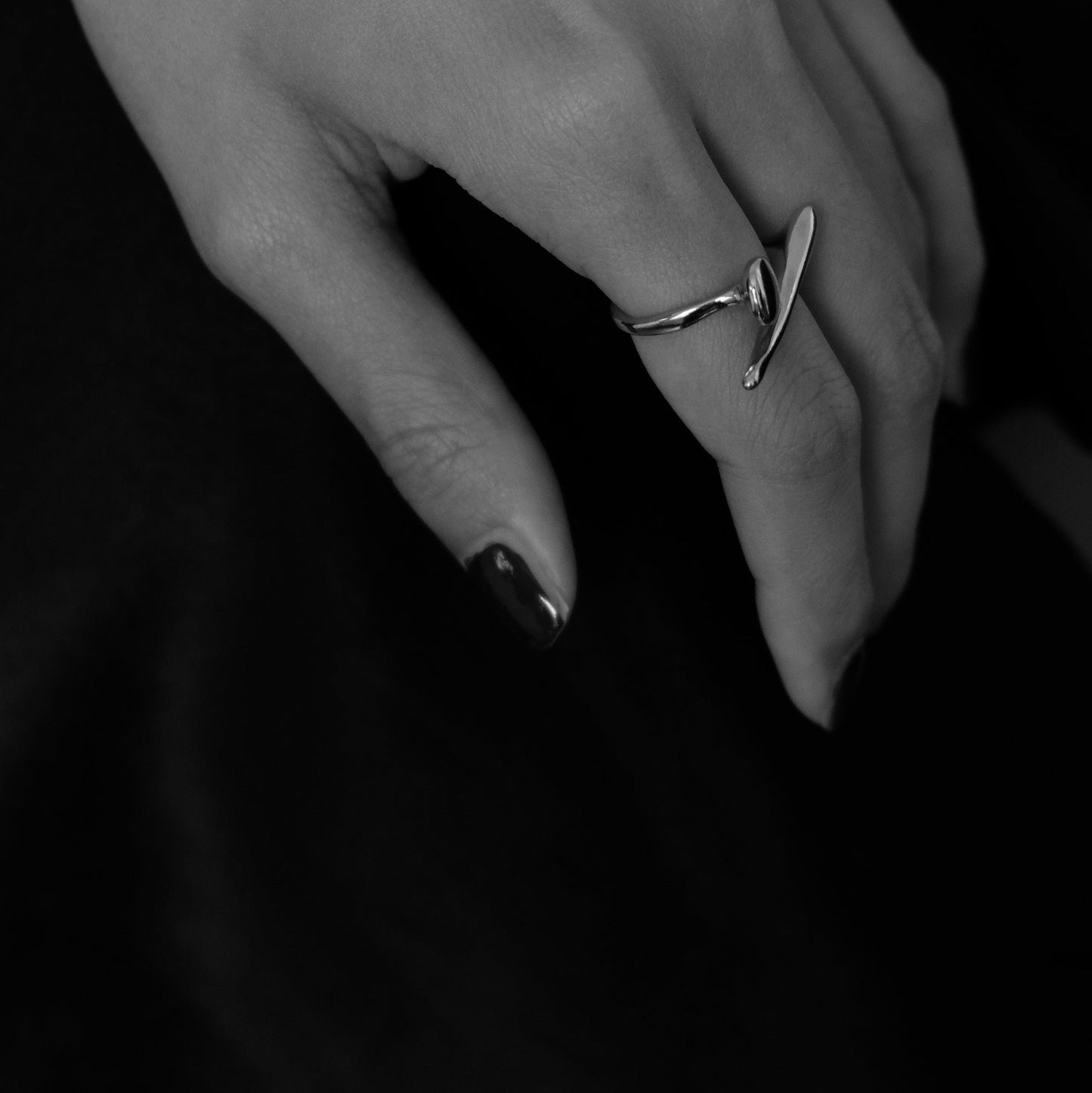 Sterling Silver & Gold Abstract Ring | Modern Adjustable Rings