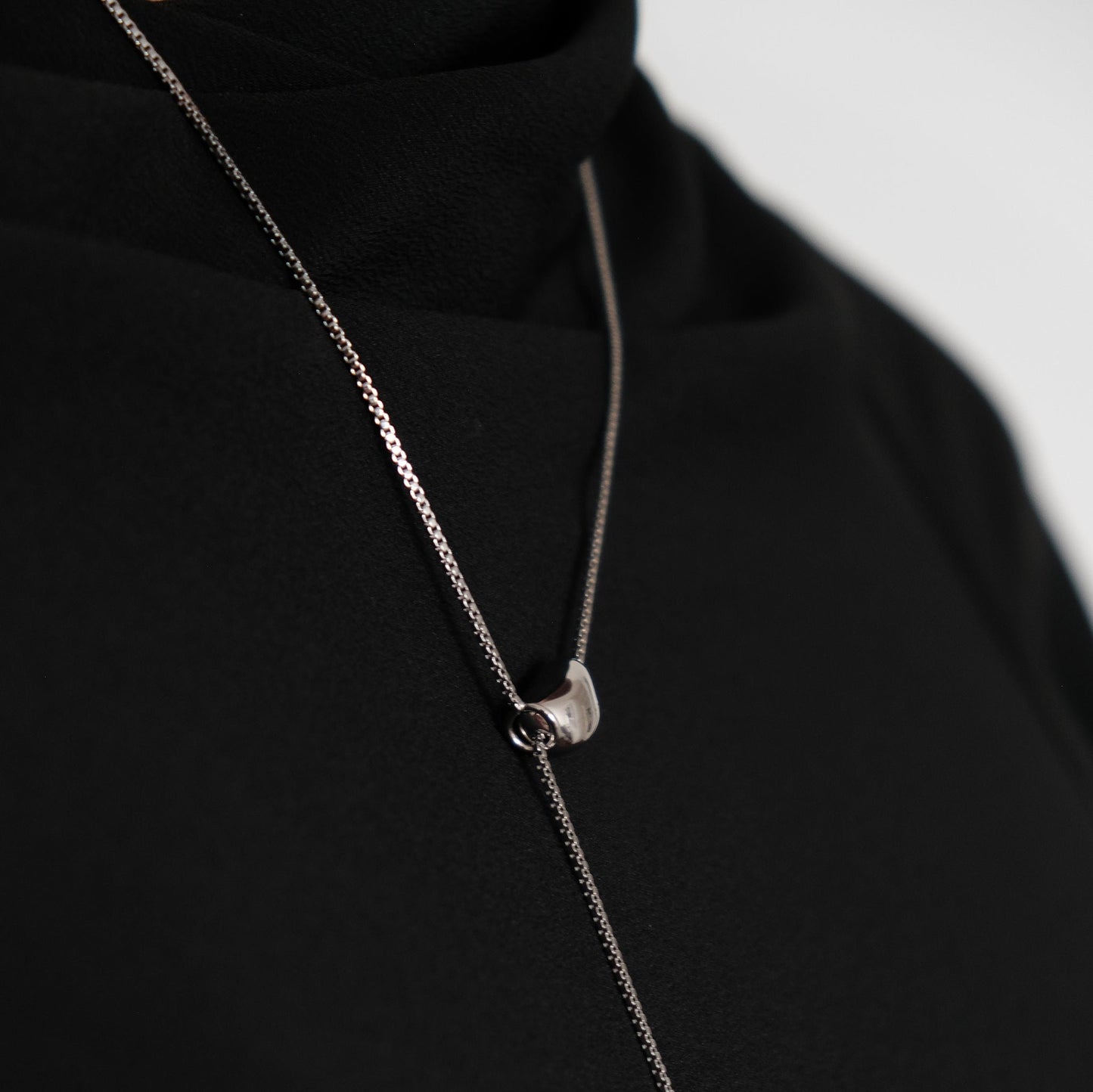 Silver Ball Bead Pendant Necklace | Adjustable Drop Necklace