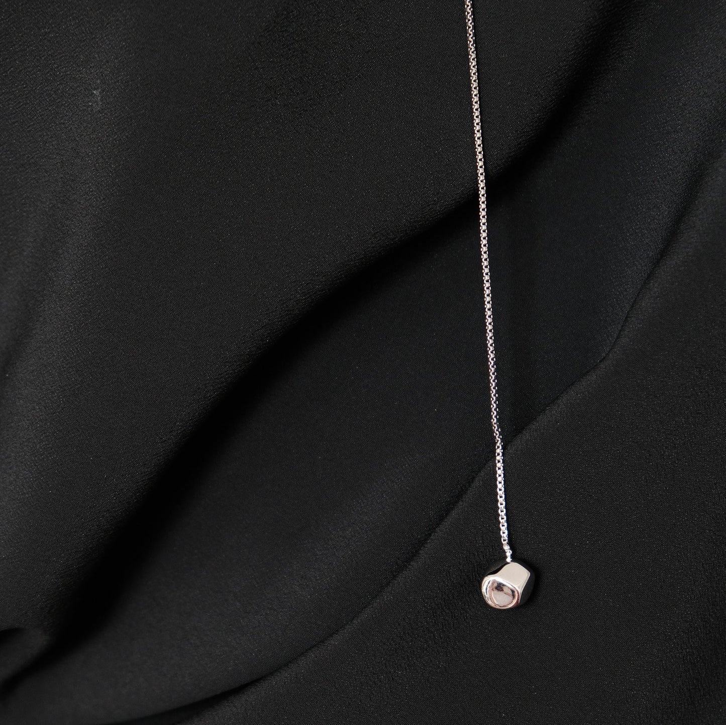 Silver Ball Bead Pendant Necklace | Adjustable Drop Necklace