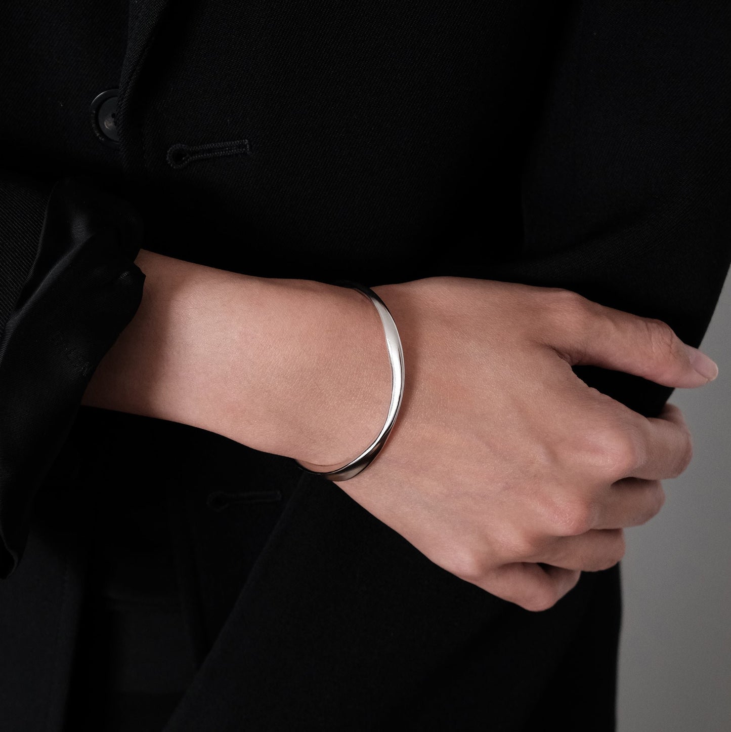 Sterling Silver & Gold Mobius Bangle | Modern Timeless Cuff Bracelet