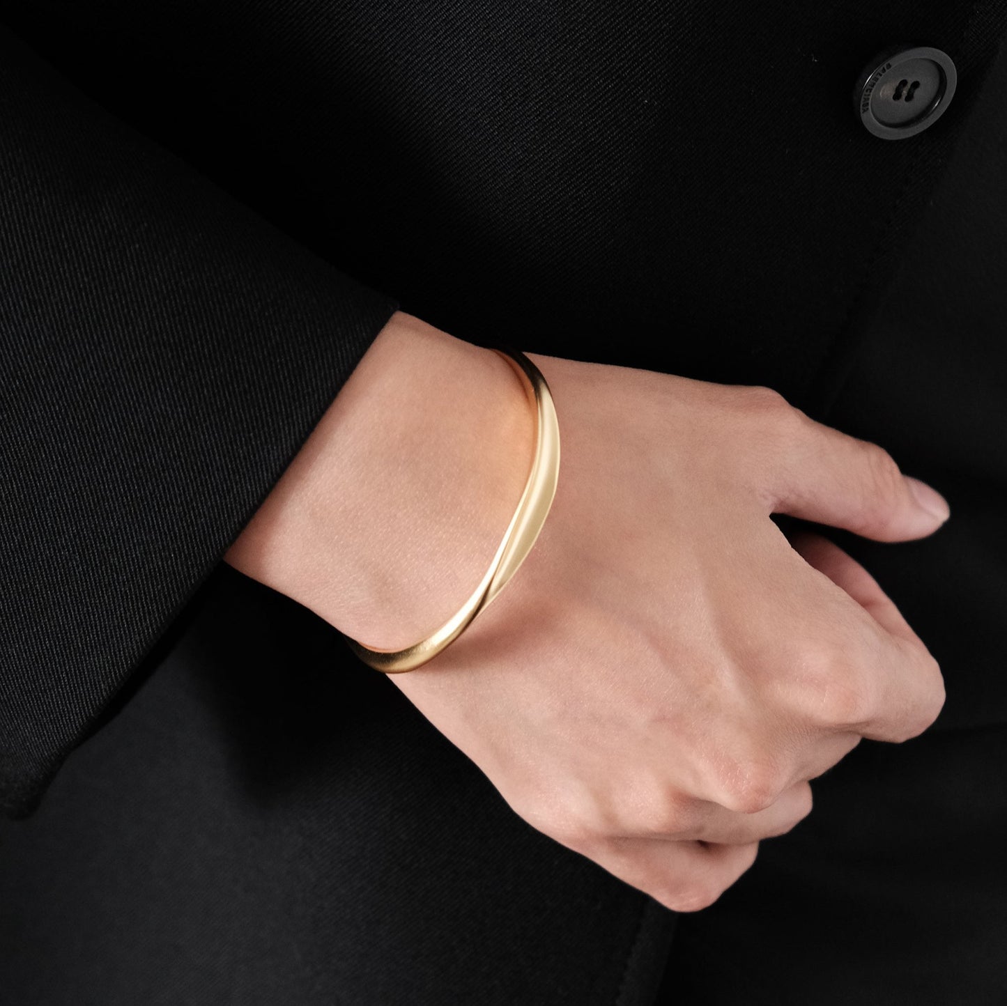 Sterling Silver & Gold Mobius Bangle | Modern Timeless Cuff Bracelet