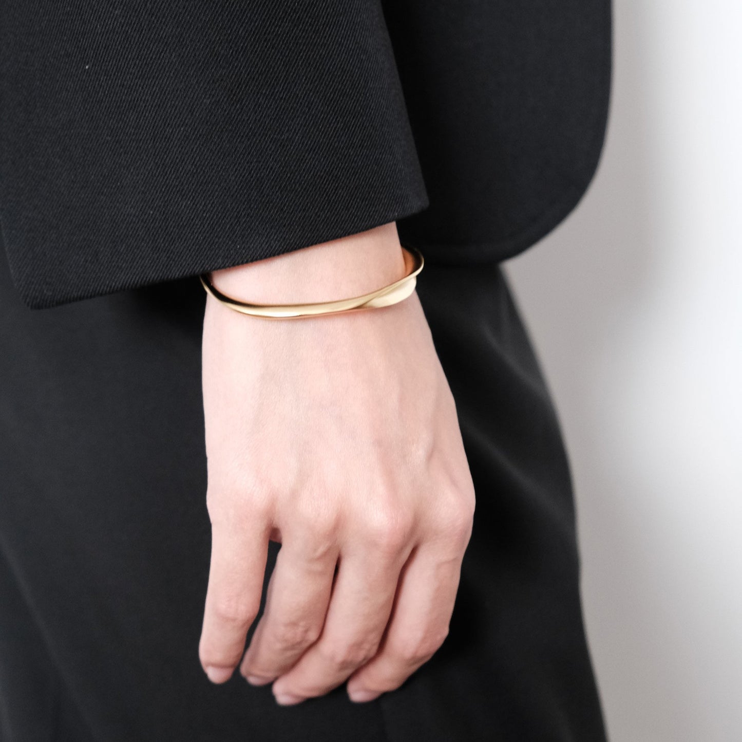 Sterling Silver & Gold Mobius Bangle | Modern Timeless Cuff Bracelet