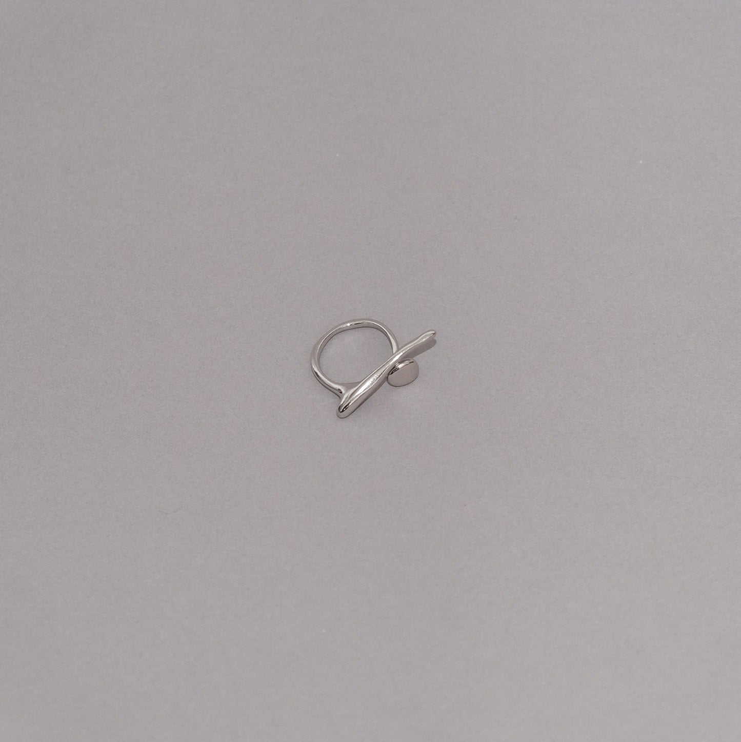 Sterling Silver & Gold Abstract Ring | Modern Adjustable Rings