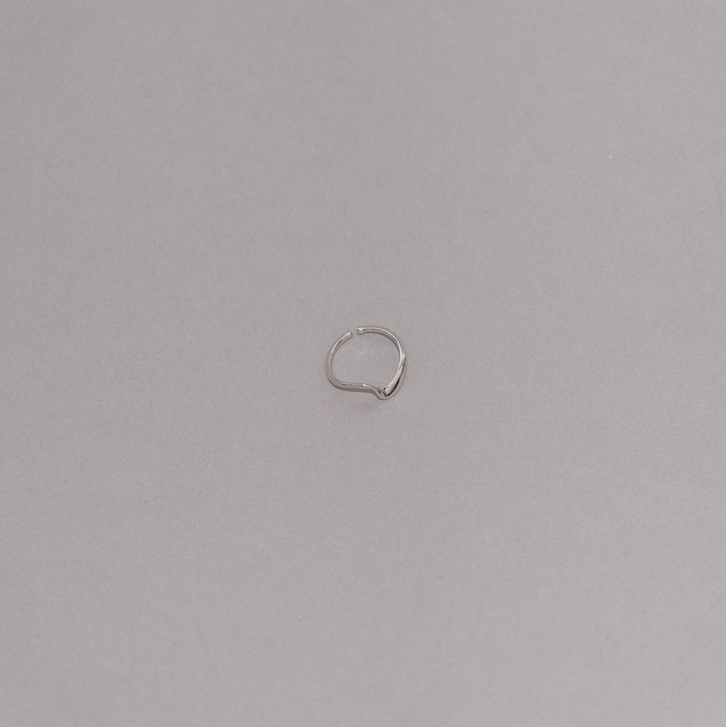 Sterling Silver & Gold Irregular Wave Ring | Adjustable Open Rings