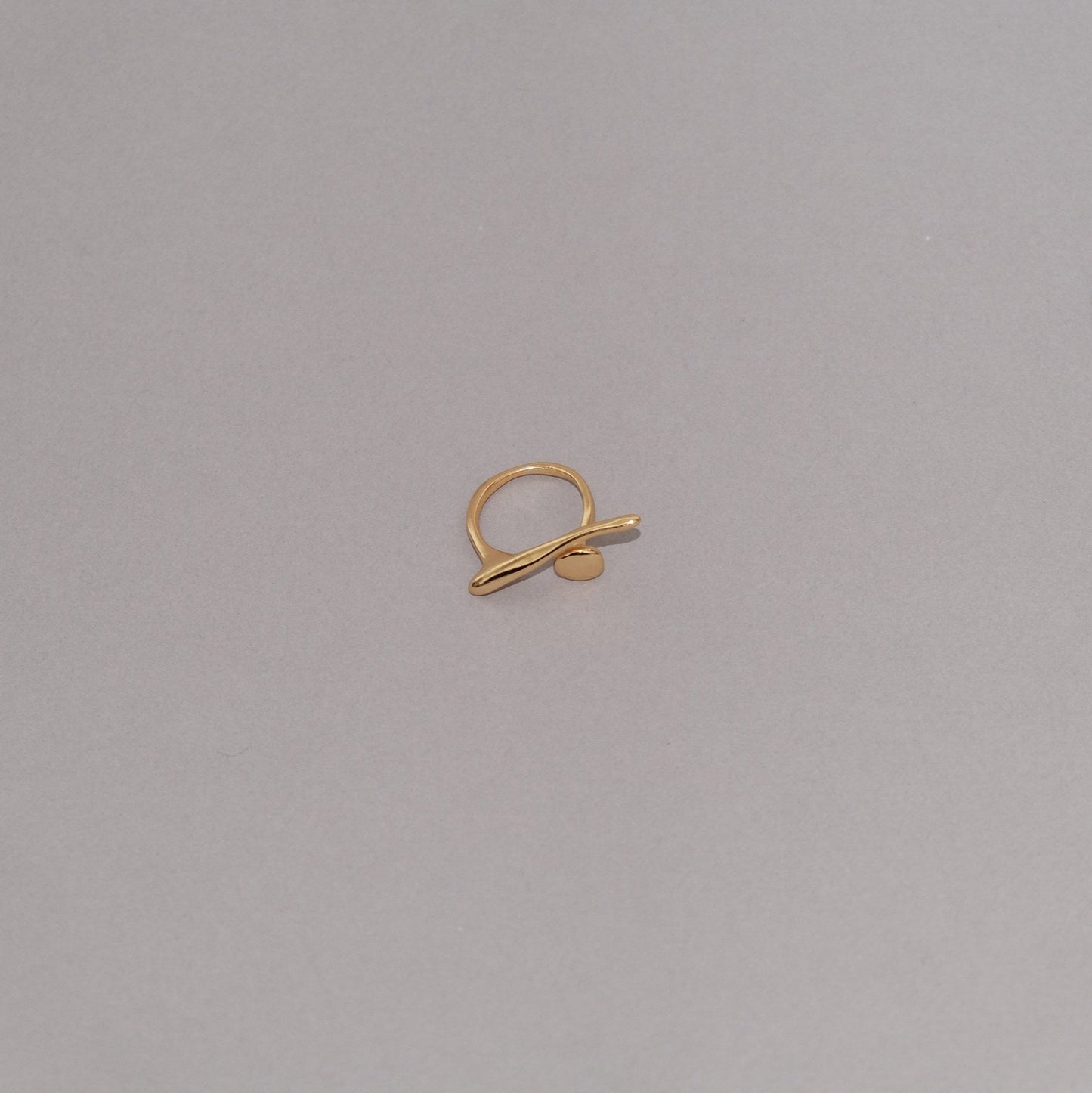 Sterling Silver & Gold Abstract Ring | Modern Adjustable Rings